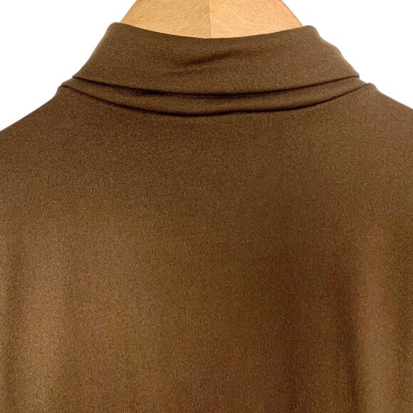 Child’s Brown Mock Turtleneck Long Sleeve Bodysuit Leotard Zip Back Cheer M 7-10 - Picture 2 of 7